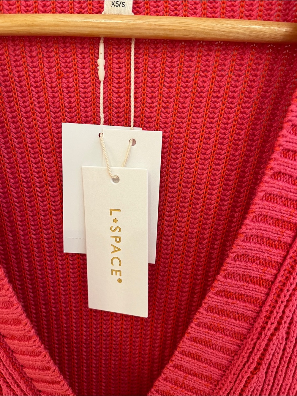 l*space Coral Ribbed Button-Front Cardigan - Picture 7 of 8
